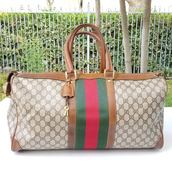 Vintage Gucci large Boston Carryall satchel weekender mini travel bag - Picture 6 of 16